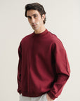 Cottonlock Mock Sweatshirt Maroon