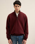 Formsoft Mock Neck Wine Red