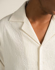 Textured Resort Button Down - Cream