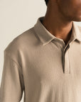 Textured Knitted Polo - Beige