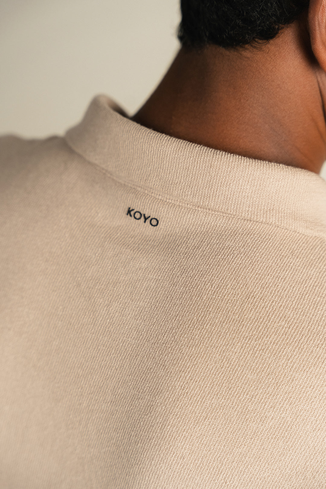 Textured Knitted Polo - Beige