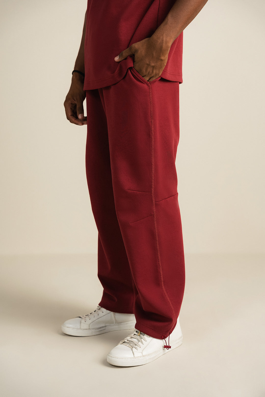 Cottonlock Panelled Trousers - Winewood