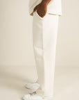 Cottonlock Panelled Trousers - Cream