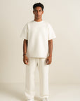 Cottonlock Panelled Trousers - Cream