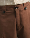 Twill Safari Shorts - Brown