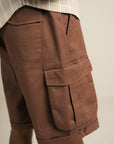 Twill Safari Shorts - Brown
