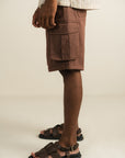 Twill Safari Shorts - Brown