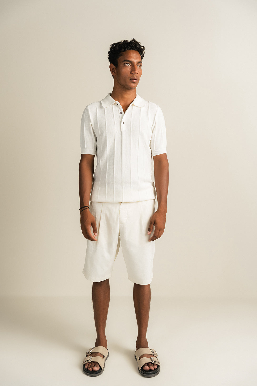 Knit Polo - White