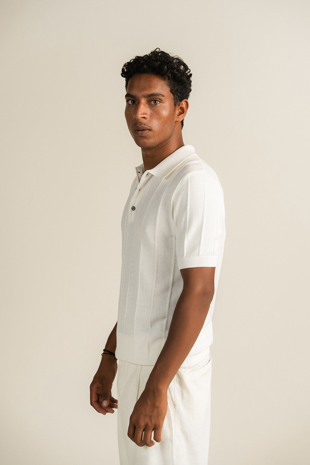 Knit Polo - White