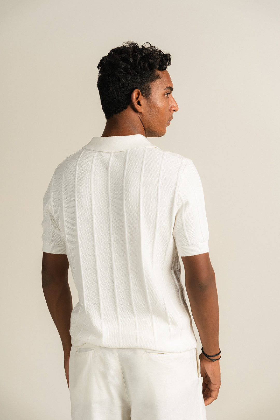 Knit Polo - White