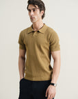 Textured Polo - Dirty Green