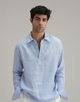 Pullover Linen Shirt - Classic Blue