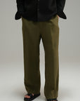 Tailored Linen Pants - Olive