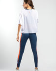 White mesh crop drop tee