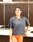 Laser Cut Grey Structured Top