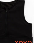 Zipper Ease Black Medium Support Bra