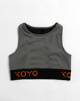 Grey Medium Support Logo Bra