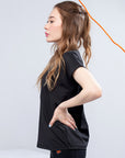 Drop shoulder Tee Black