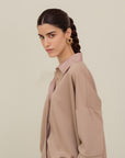 Oversized Button Down - Sandy Beige