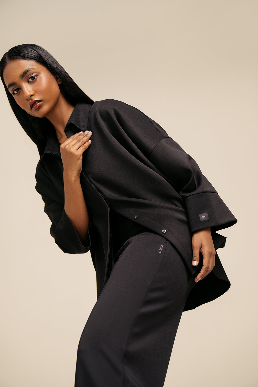 Oversized Button Down - Black