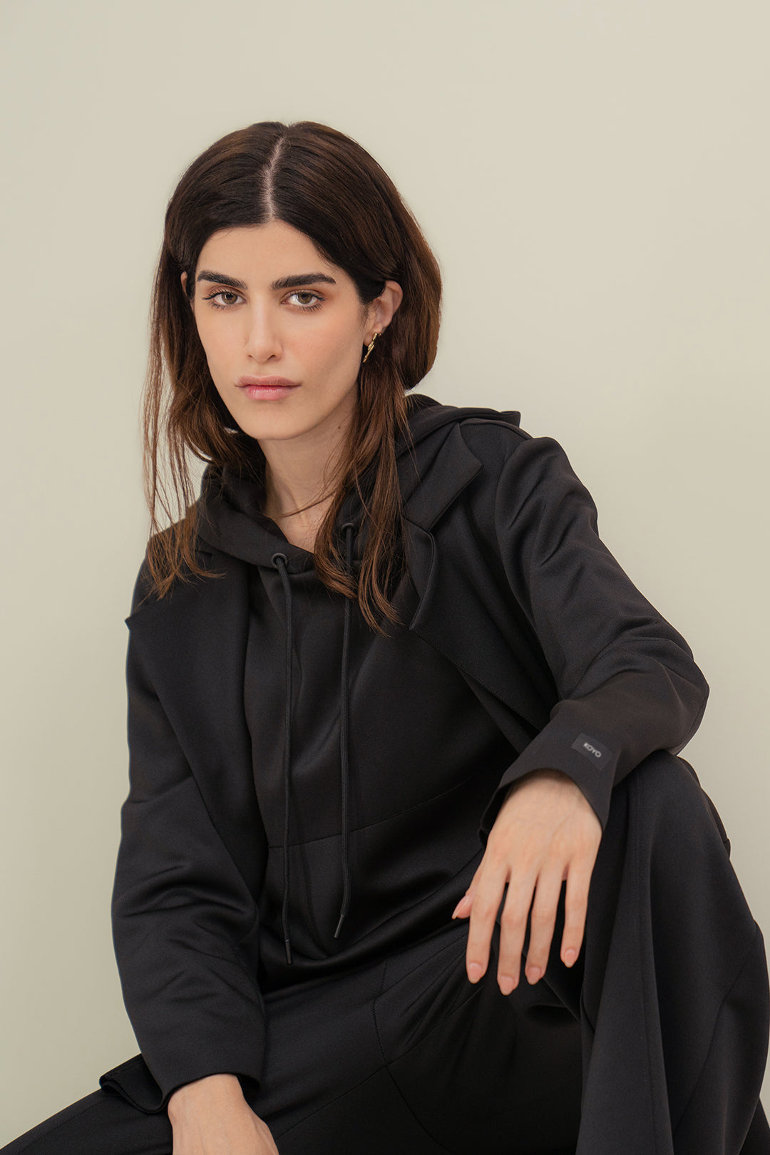 Drop Shoulder Hoodie - Black
