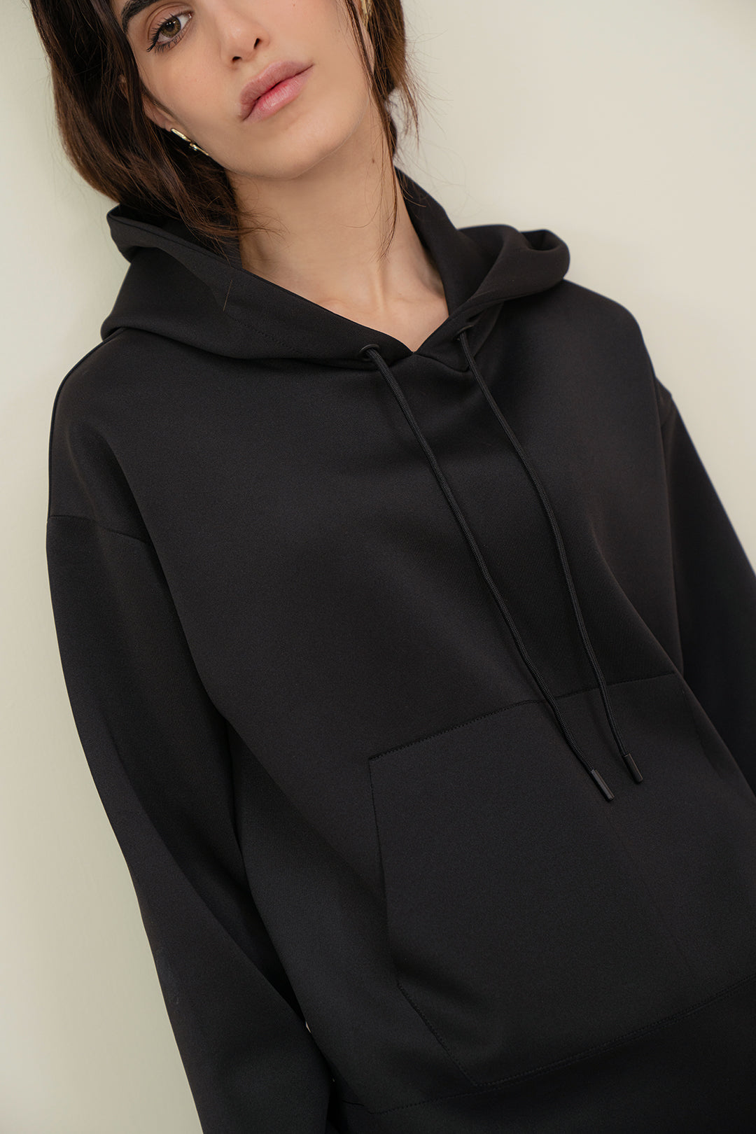 Drop Shoulder Hoodie - Black