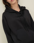 Drop Shoulder Hoodie - Black