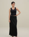 Scuba Tapered Skirt - Black
