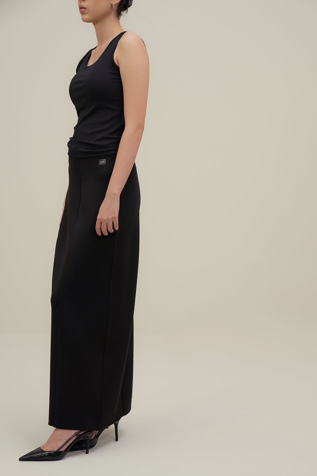 Scuba Tapered Skirt - Black