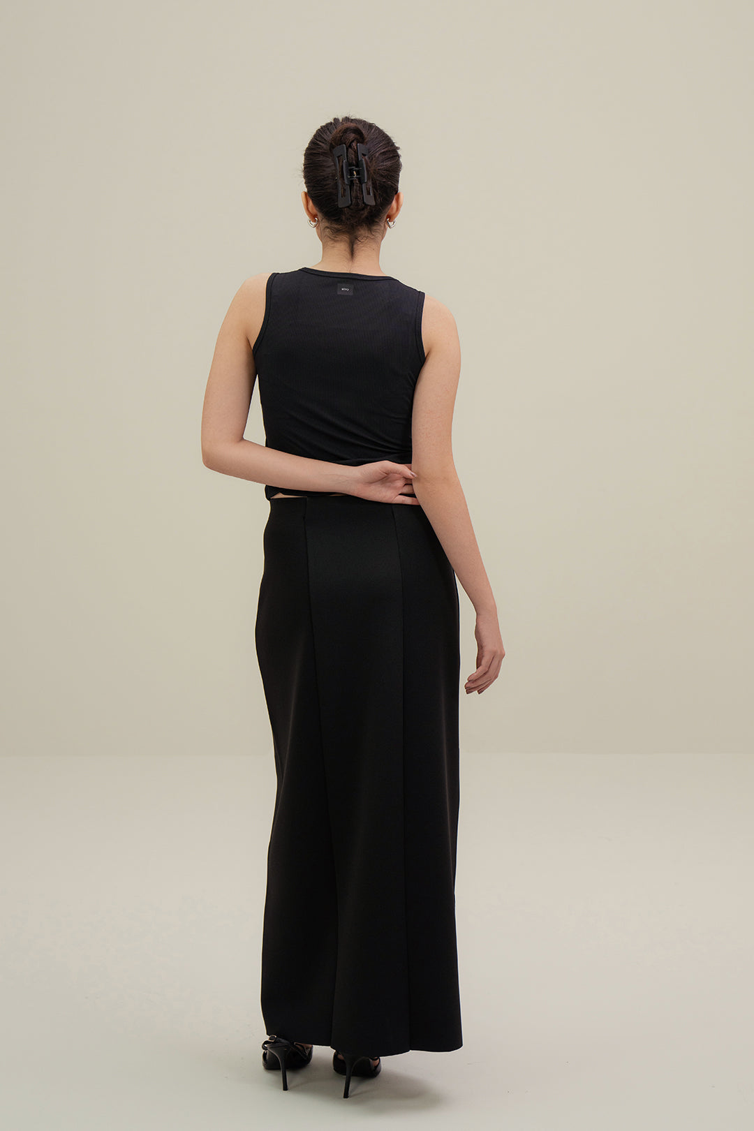 Scuba Tapered Skirt - Black