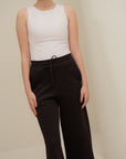 Wide Leg Sweat Pants - Black