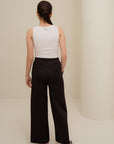 Wide Leg Sweat Pants - Black
