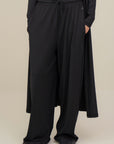 Straight Leg Rib Pants - Black