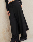 Straight Leg Rib Pants - Black