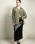 Silk Button Down - Sage