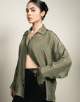 Silk Button Down - Sage