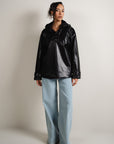 Faux Leather Overshirt