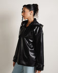 Faux Leather Overshirt