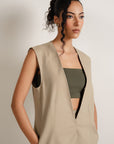 Oversized Vest - Beige