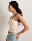 Contrast Tank - Beige