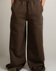 Fleece Wide Legged Pants - Russet