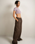 Fleece Wide Legged Pants - Russet
