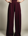 Flared Knitted Pants - Plum