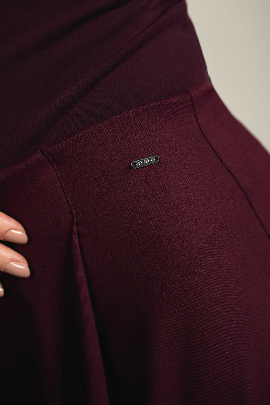 Flared Knitted Pants - Plum