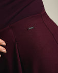 Flared Knitted Pants - Plum