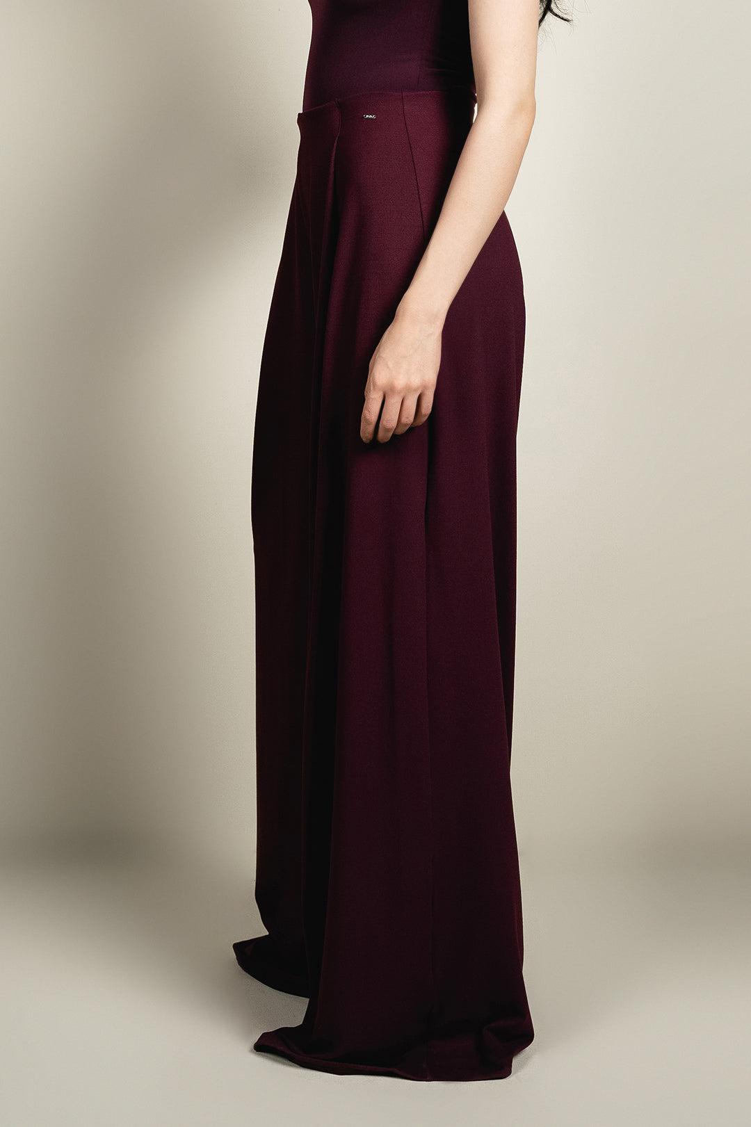 Flared Knitted Pants - Plum