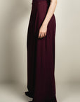 Flared Knitted Pants - Plum