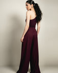 Flared Knitted Pants - Plum