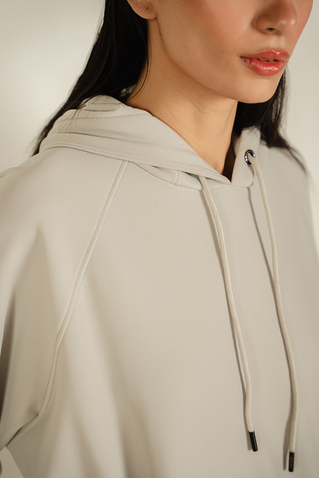 Oversized Raglan Hoodie - Grey