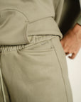 Fleece Wide Legged Pants - Sage Grey